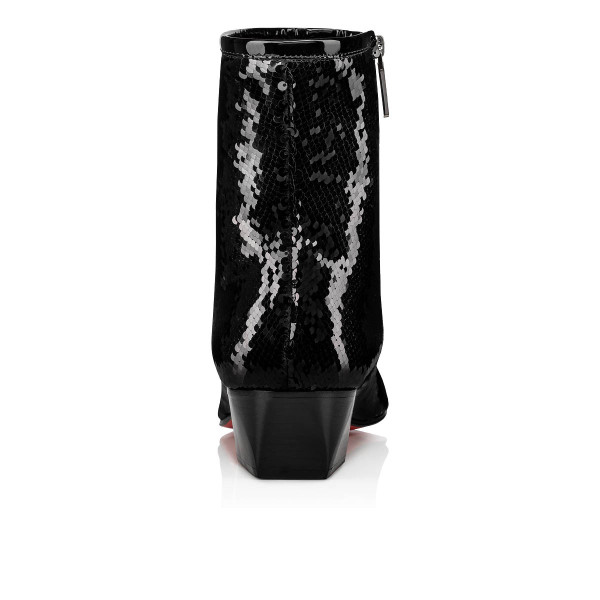 red bottom black ankle boots