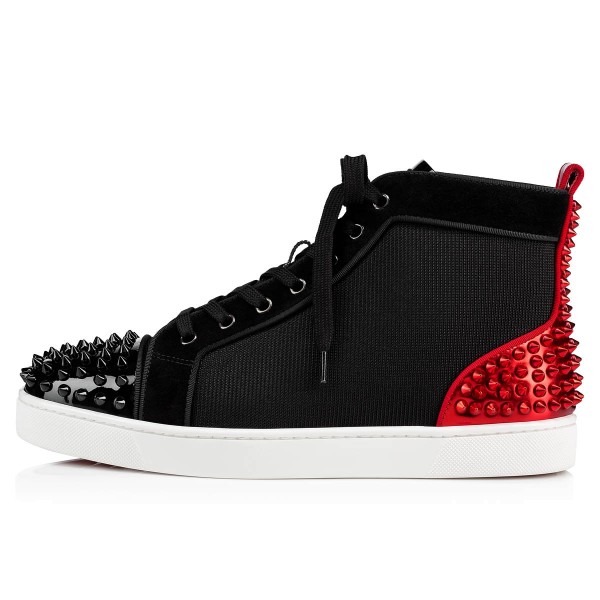 Christian Louboutin Lou Spikes 2 Red Bottoms High Tops Version Black Mesh  Shoes sale, cheap red bottoms